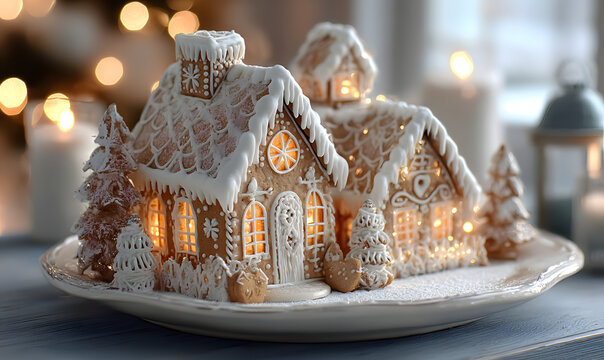 selbst gemachtes Pfefferkuchenhaus f&uuml;rs Weihnachtsfest