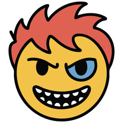 Horror zombie monster scary design isolated vector illustration on white background