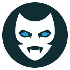 Spooky Halloween circle icon design isolated vector illustration on white background
