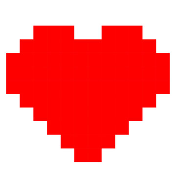 Red heart made of squares