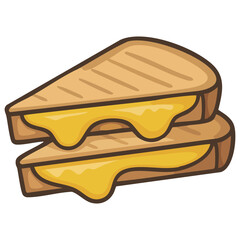 Sandwich cheese vector bread with stretch isolated vector illustration on white background