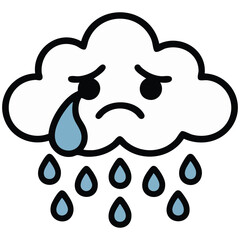 Cute cartoon cloud hand drawn vector illustration isolated