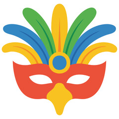 Masquerade party mask with decorative elements isolated vector illustration on white background