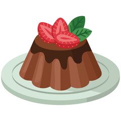 Culinary pudding jelly with tasty appearance isolated vector illustration on white background