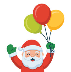 Santa Claus Christmas holiday character isolated vector illustration on white background