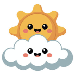 Warm weather with cloud water splash isolated vector illustration on white background