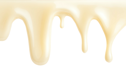 Creamy, white sauce drips down, contrasting against a solid black backdrop