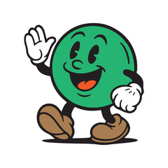 Retro cartoon character waves hello, a vintage style mascot with a friendly face and classic animation design perfect for playful branding or nostalgic projects