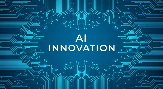 Experience the future of AI innovation with cutting edge technology and brilliant digital circuits lighting up the screen - Powered by Adobe