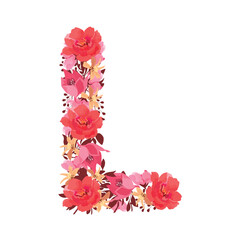 Vector floral letter, capital character L