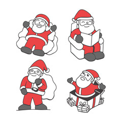 Cute Santa Claus Character Poses Collection