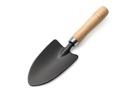 Garden trowel with wooden handle for horticulture