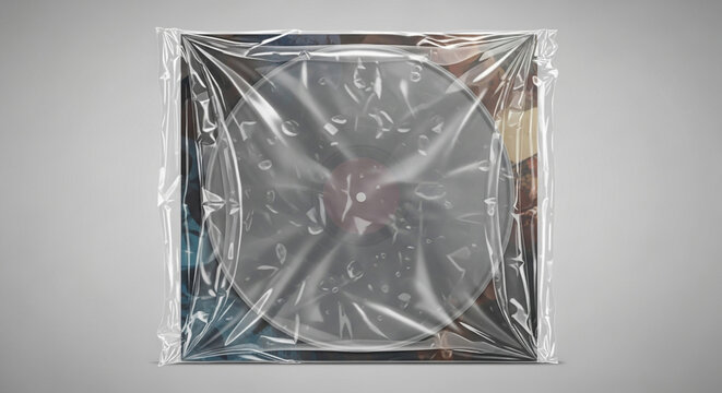 Vintage vinyl record album cover art protected in clear plastic sleeve with water droplets, evoking nostalgia and classic music appreciation.