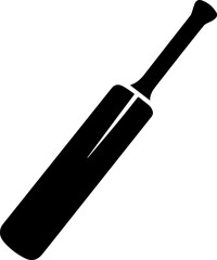 Fototapeta premium Black silhouette of a cricket bat on a light background