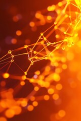 Abstract Medical Technology background Orange, Health, Science and Research concept 3D Render