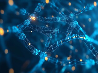 Abstract Medical Technology background Blue, Innovation Medicine concept 3D Render