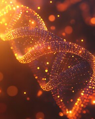 Abstract Medical Technology background Orange, Health, Science and Research concept 3D Render