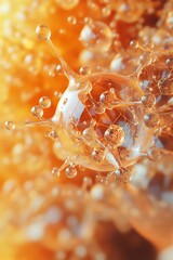 Abstract Medical Technology background Orange, Health, Science and Research concept 3D Render