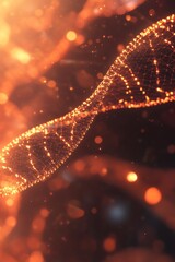 Abstract Medical Technology background Orange, Health, Science and Research concept 3D Render