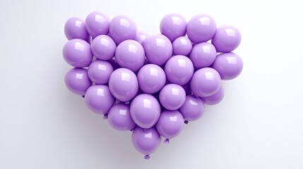 Balloon Love Heart Pale Violet Balloons arranged in a heart shape 3D Render