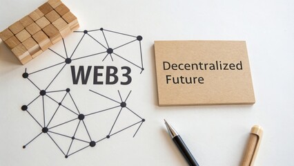 A Web3 Concept Flatlay Depicting Decentralized Future