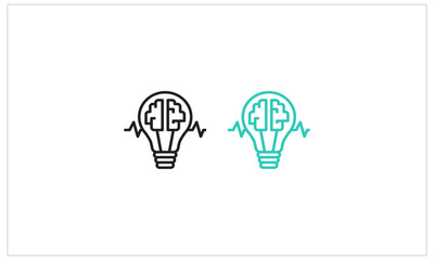 Creative Brainstorming Idea Lightbulb with Brainwave Icon
