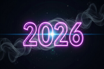 Happy new year greeting card design template for year two thousand twenty six celebration background