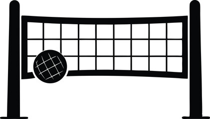 Volleyball Net Silhouette Icon. Sports Volleyball Net Silhouette Icon Symbol