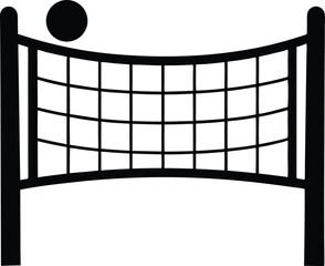 Volleyball Net Silhouette Icon. Sports Volleyball Net Silhouette Icon Symbol
