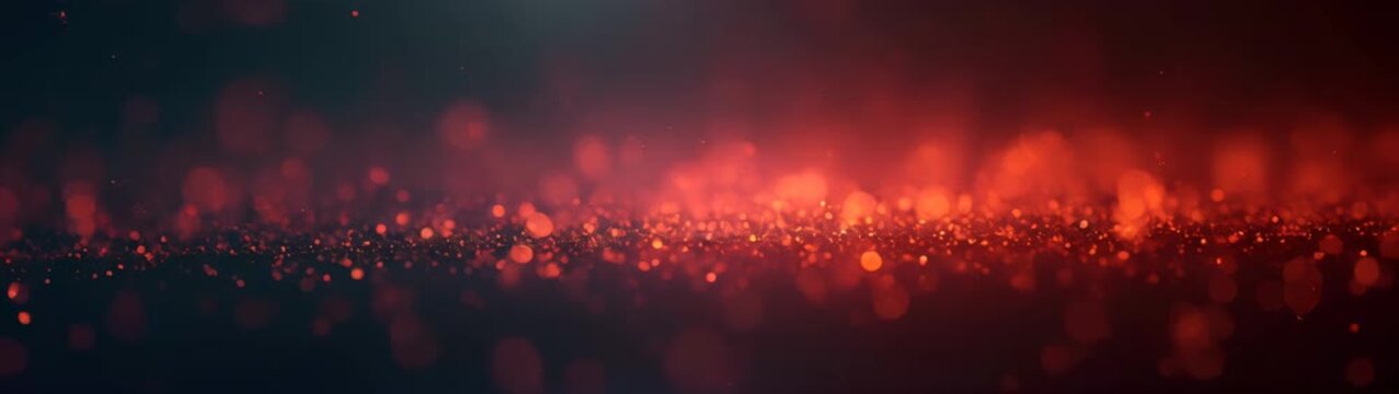 Red and black bokeh background with a lot of small dots