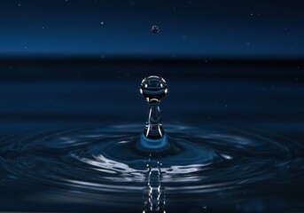 Crystal clear water drop reflecting its surroundings, symbolizing transparency, purity, precision, and perfect focus ,macro ,purity test ,background