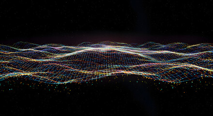 Abstract Data Waveform Network Communication Lines Futuristic Glow