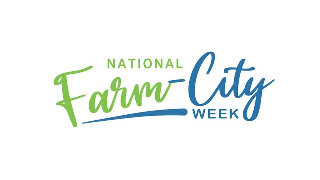 National farm city week text animation, suitable for promoting agricultural and urban collaborations in community events.
