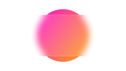 Abstract glass morphism rectangle element with glowing pink orange circle gradient