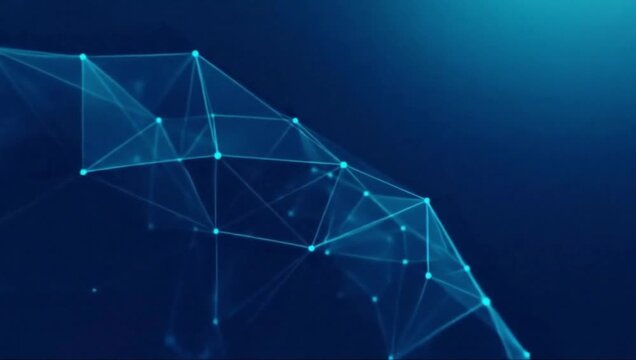 Abstract blue triangular background with a modern digital design