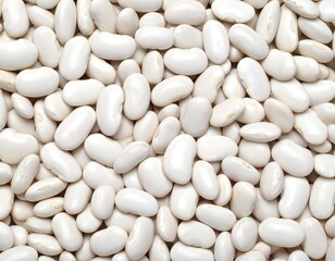 White kidney beans, piled high, smooth textures