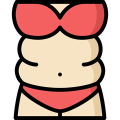 fat icon illustration design with filled outline