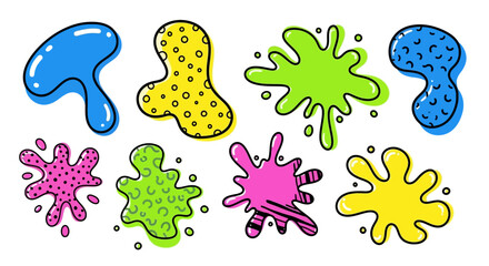 Funky Hand-Drawn Blob Shapes Vector Art – Abstract Organic Doodles, Playful Irregular Forms, and Creative Graphic Design Elements Set