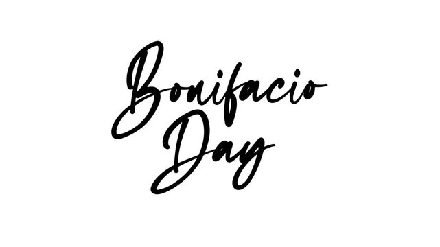 Bonifacio day text animation. Suitable for social media posts, event promotions, history related articles, and educational materials.
