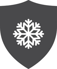 Shield icon snowflake winter cold protection security safety symbol graphic vector