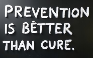 Prevention is Better than Cure written on chalkboard. High quality