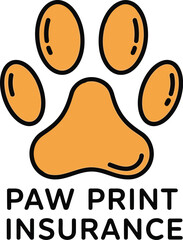 Paw print insurance logo symbol animal pet care business corporate identity vector vector