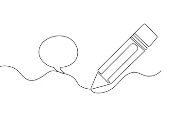 Pencil sketch continuous one line drawing minimalist outline vector illustration for decoration
