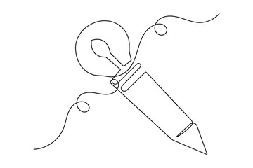 Pencil sketch continuous one line drawing minimalist outline vector illustration for decoration
