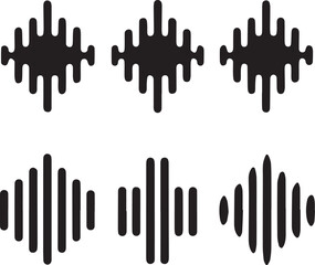 Obraz premium Sound Wave Silhouette Set, Sound Wave Vector Silhouette Bundle