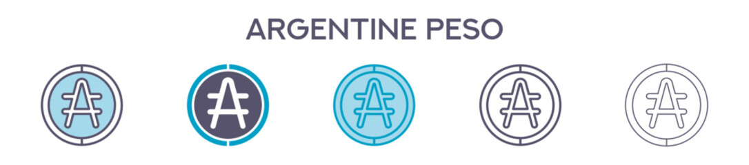 Argentine Peso Symbol Element For Design Graphic - Multi Styles