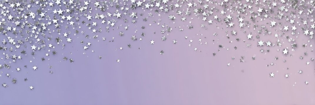 A purple background with silver stars