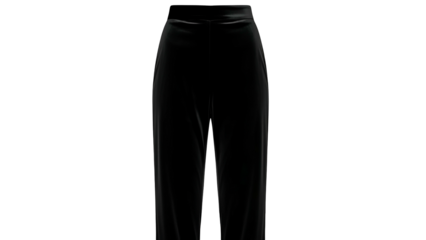 Sleek, dark garment rendering displays soft fabric texture against a deep black background