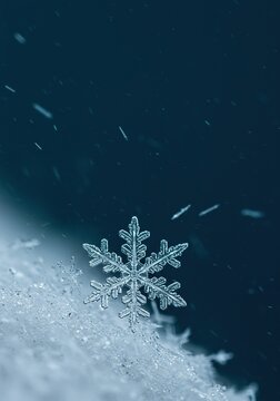 Delicate snowflake caught in a fierce winter storm, illustrating nature's raw power and intricate beauty amidst icy tempest ,icy ,frost ,element
