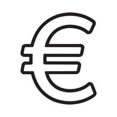 Euro sign outline icon vector